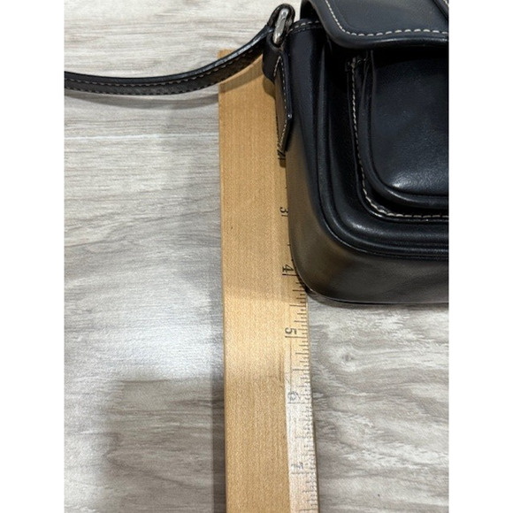 VTG Y2K Coach Leatherware Bleecker Double Buckle Crossbody Black Leather Bag - Picture 12 of 16